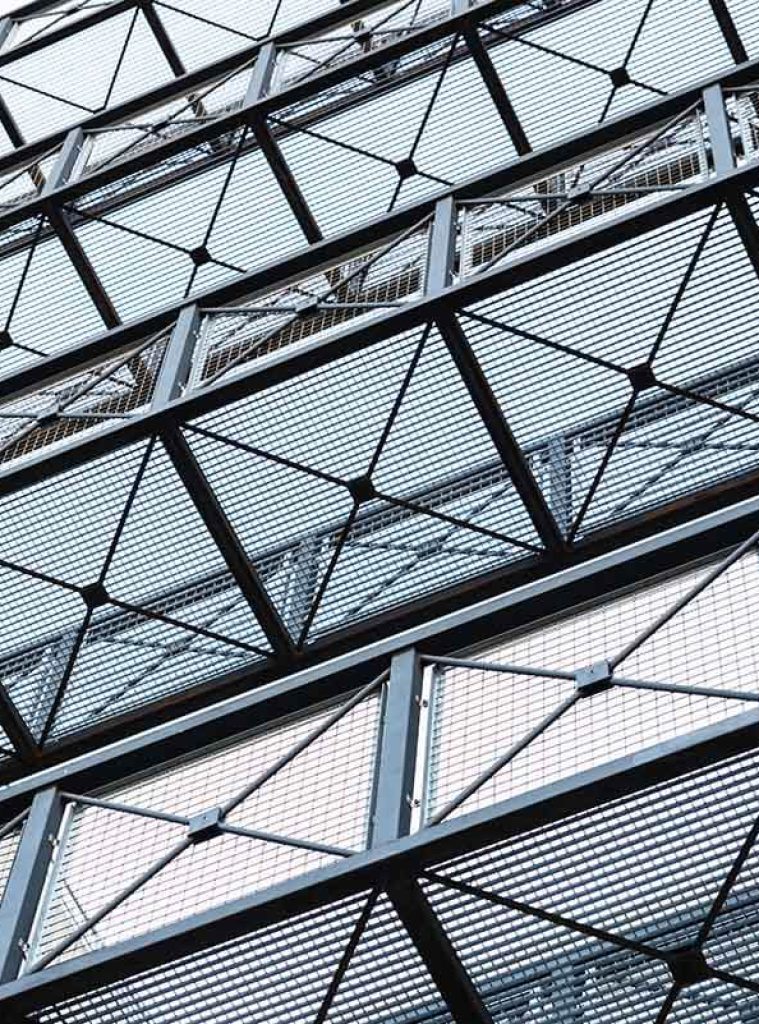 Metal Mesh on Steel Walkway